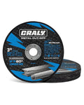 CRALY 3 Inch Cut-Off Wheels for Cutting Metal & Stainless Steel, Professional Grade Ultra Thin Metal Cutting Disc for Angle Grinder & Die Grinder, 3/8 in Arbor, 10-Pack(30107601-10)
