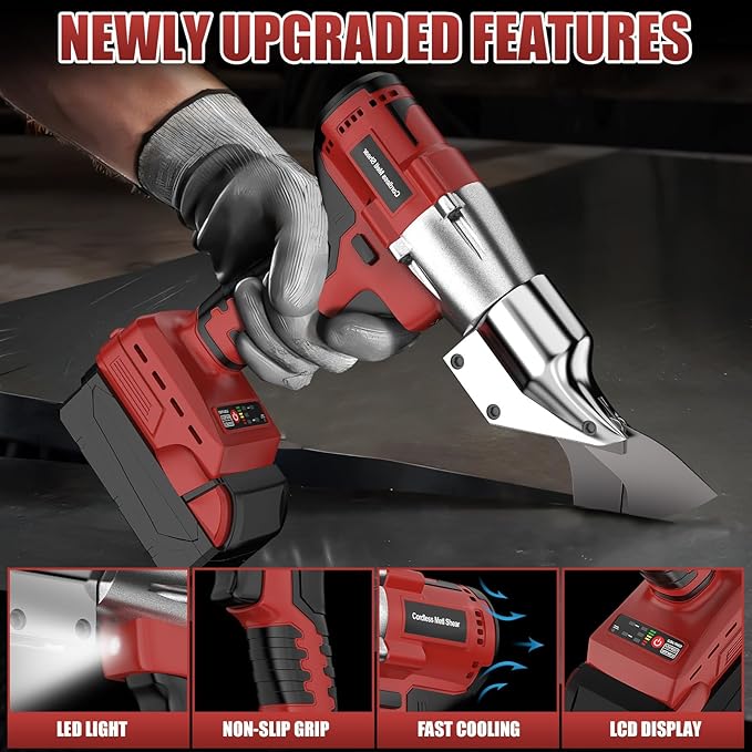 Cordless Sheet Metal Cutter Brushless for Milwaukee 18v Battery(Tool Only), Metal Shears 360 Degree Pivoting Head, Electric Metal Scissors for Cutting Stainless Sheet, Metal, Iron, 221 Ft-Lbs Torque