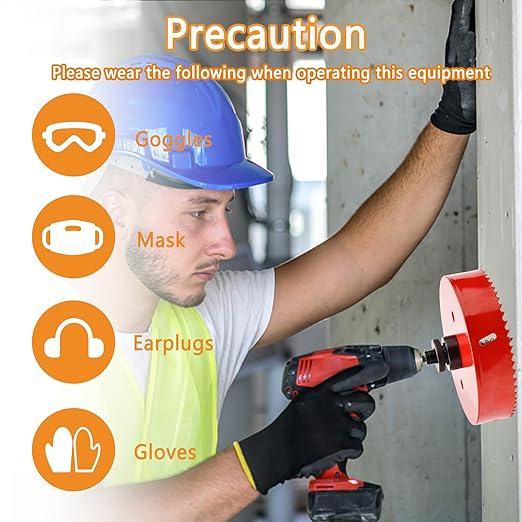 Hole Saw Heavy Duty bit Hex Shank,Hole Saw HSS with Arbor Bi-Metal & Heavy Duty Hole Saw Cutter for Wood Corn Hole Boards Plastic Drywall (φ135)