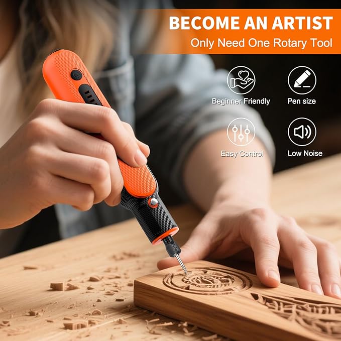 8V Cordless Rotary Tool Kit with 103pcs Accessories, USB-C Charging, 5-Speed 25000RPM mini cordless rotary tool， Power Rotary Tool for Engraving, Sanding, Drilling, Polishing, DIY Crafts