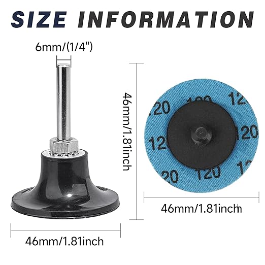 2 Inch Zirconia Sanding Discs, 49Pcs 4-Grit (40/60/80/120) Quick Change Discs with 1/4" Roll Lock for Die Grinder Surface Conditioning Sanding Discs for Rust Removal, Deburring & Polishing