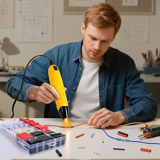 haisstronica 440 PCS All in One Set with Solder Seal Wire Connectors,3:1 Heat Shrink Tubing and Heat Gun,Solder Sticks Wire Terminals Electrical Connectors for Automotive, Marine, Trailer Wiring