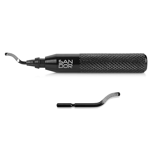 Deburring Tool with Blade - Rotary Shaft and 10 High-Speed Steel Burr Blades and Zipper Storage Case - Machinist Tool for Metal, Aluminum, Copper, Plastic Pipe, 3D Printing, Brass, Black