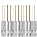 13PC 1/16" Titanium Coated Twist Hex Shank Drill Bit Set, 135 Degree Tip HSS Drill Bit Sets, Impact Driver Drill Bits for Wood, Steel, Metal, Plastic with Quick Change Design