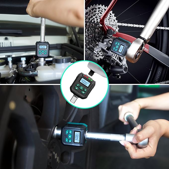 1/2-Inch Drive Digital Torque Adapter, 15-295 ft-lb (20-400 Nm), ±2% Accuracy - High-Torque Meter Gauge & Checker with Buzzer & LED for Truck, Tractor, Farm Equipment & Automotive Lug Nuts