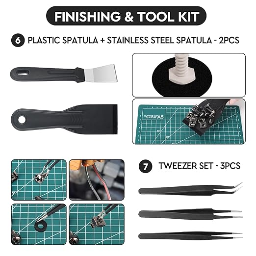 3D Printer Tools Kit Essential, 3D Printing Tools Kit, 3D Printer Accessories with 50Pcs (Deburring Tool, Wire Cutter, Drill, Scraper..) for Remove, Smoothing, Finishing, Deburring, Craving, Drilling