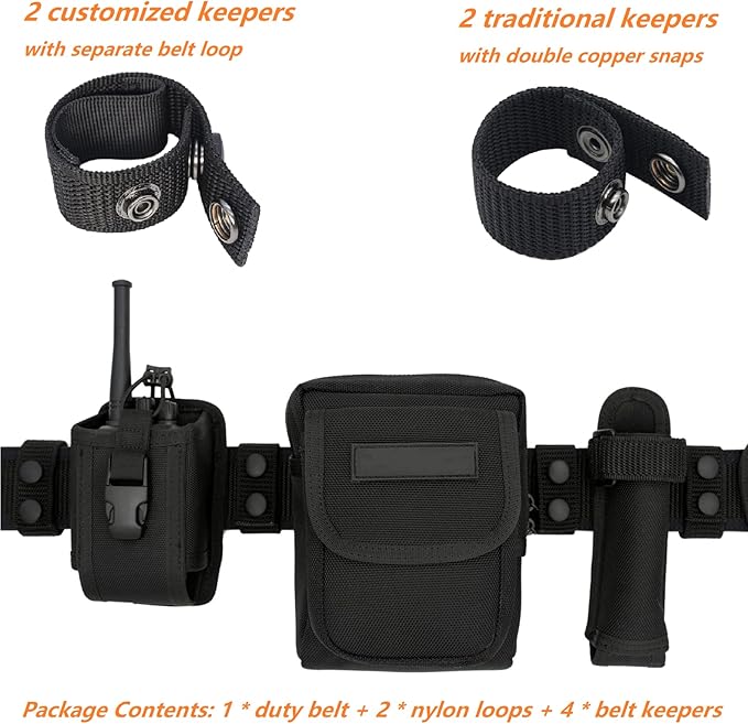 Duty Belt w/ 4 Keepers 2" Nylon Stiff Utility Belt Police Law Enforcement Security Work Patrol Gear Carrier XXXL