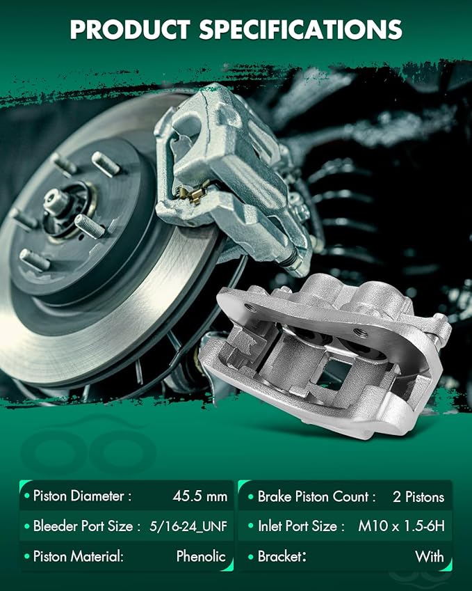 SCITOO Front Brake Calipers With Bracket 18B4938 18B4939 Compatible For Chevy Colorado 04-08 For GMC Canyon 04-08 For Isuzu i-280 06 For Isuzu i-290 07-08 For Isuzu i-370 07-08 For Pontiac G6 05