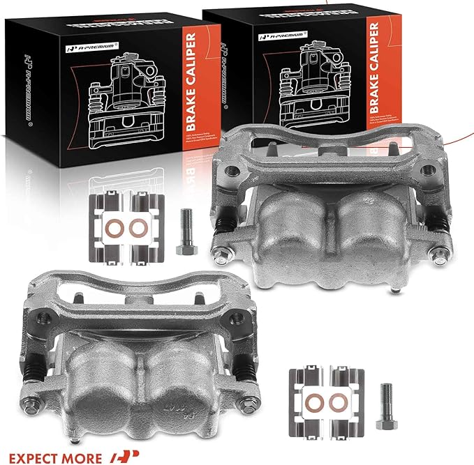 A-Premium Disc Brake Caliper Assembly with Bracket Compatible with Select Ford Models - For F-150 2009, Lobo 2009-2014, Pickup - Front Driver and Passenger, 2-PC Set