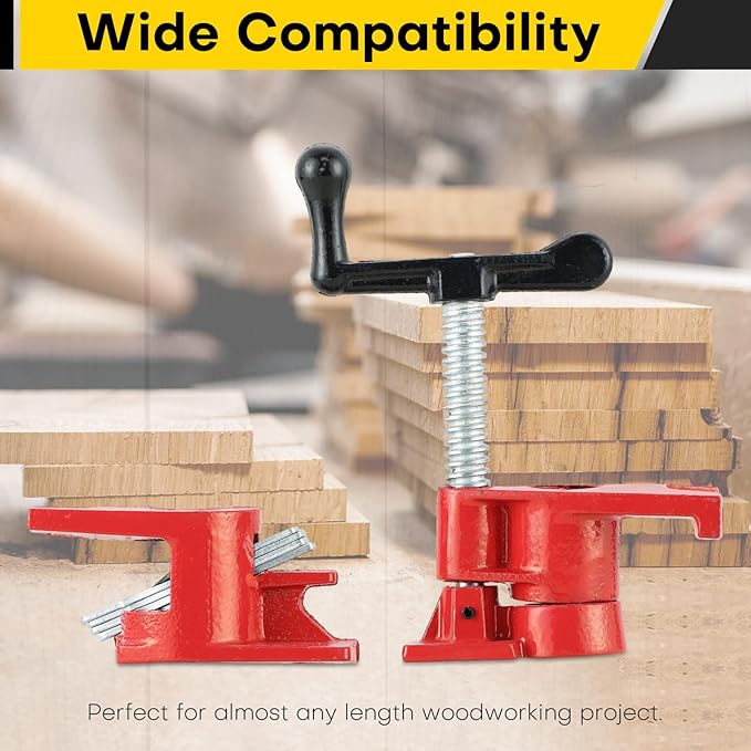 3/4" Wood Gluing Pipe Clamp Set | Professional Woodworking and Metalworking Clamps Tools with Unique Foot Design for Frame Assembly, Quick Release and Precision Gluing (4Pack, 3/4")