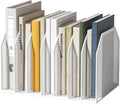 Metal 7 Section File Folder Organizer for Desk | Vertical Office File Holder | Heavy-Duty Mesh Document Sorter for Books, Binders, Laptops | White Desk Organizer (12.8”x8.5”x7.9”)