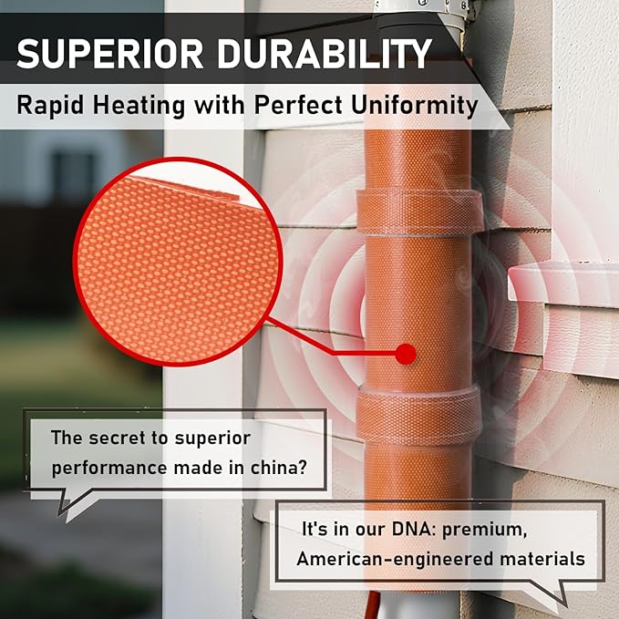 PVC Heating Blanket for Bending Pipes 1/2" to 1 1/2" | Adjustable Temperature Control (120v/400w) ，5-Year Customer Service ，PVC Pipe Heat Bender
