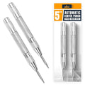 ALBO Spring Loaded Center Punch Tool – 5 Inch Automatic Punch for Metal, Wood, Steel – Heavy Duty Drill Punch – Durable Galvanized Coating, Precision Tip for DIY, Workshop & Professional Use (2pcs)