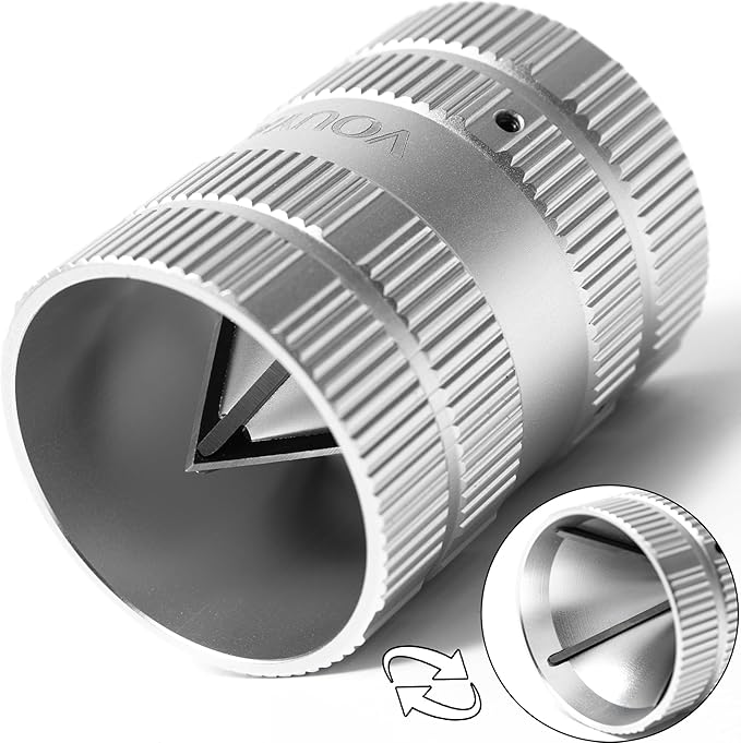 Deburring Tool for Copper Pipe, PVC Tubing, 1/4” to 1-5/8" All-metal Inner Outer Pipe Reamer, Copper Pipe Cleaner, Tube Chamfering Plumber Tool