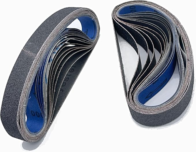 24 PCS 1x18 Silicon Carbide Sharpening Belts,4 Pcs Each of 80,240, 400,600,800,1000 Grits,Knife Sharpener Sanding Belt Kits Fits Ken Onion Blade Grinder Attachment
