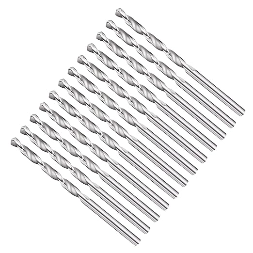 Drill Bit, 5/32" Cutting Diameter, 4241 HSS 118° Cutting Angle Uncoated Bright Versatile Jobber Bits - (Applications: for Drilling Plastic Wood Soft Metal), 12-Pieces