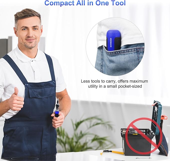 SHARDEN Ratchet Screwdriver 13-in-1 Multi Screwdriver Tool All in One Ratcheting Screwdriver Set with Phillips, Flat Head, Torx, Hex, Square, 180 Degree Pivoting Adjustable Angle Screw Driversets Set