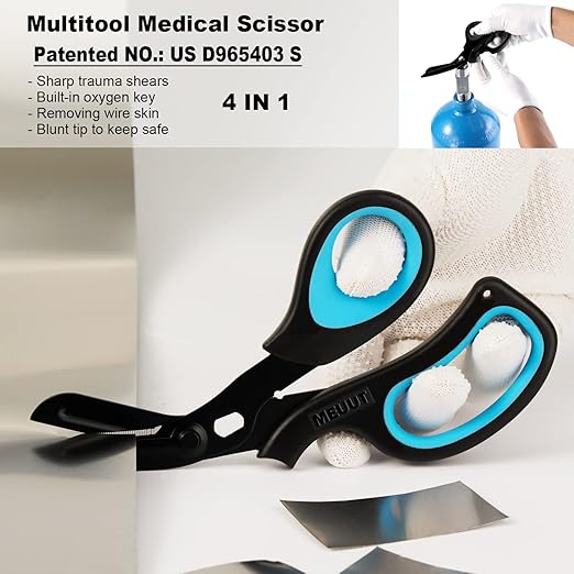 MEUUT 2 Pack Trauma Shears Patented Bandage Scissors - Medical Supplies with 8 inch Heavy Duty Medical Scissors for EMT Workers Nurses
