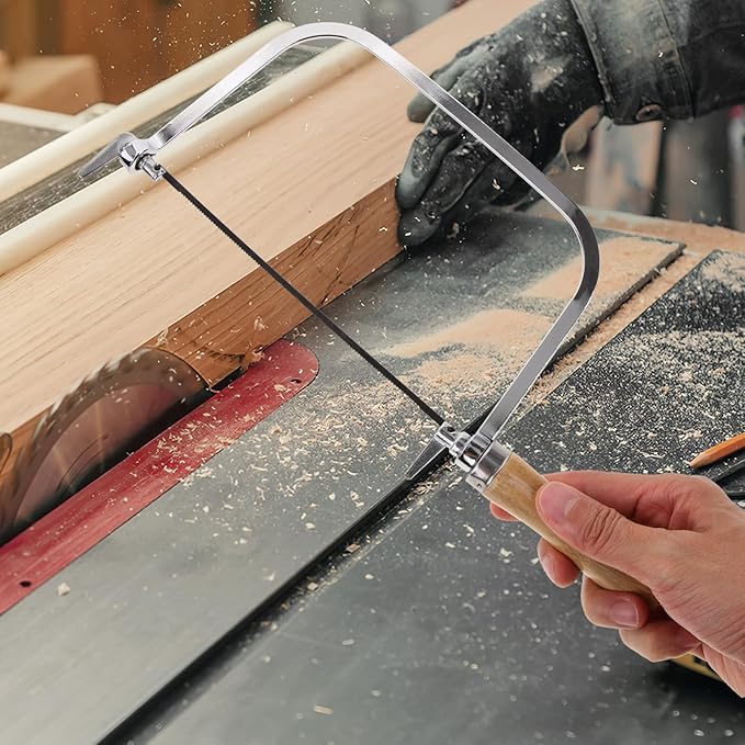 Coping Saw Coping Frame and 4 Replacement Blades Hand Carving Saw Hand Woodworking Tool