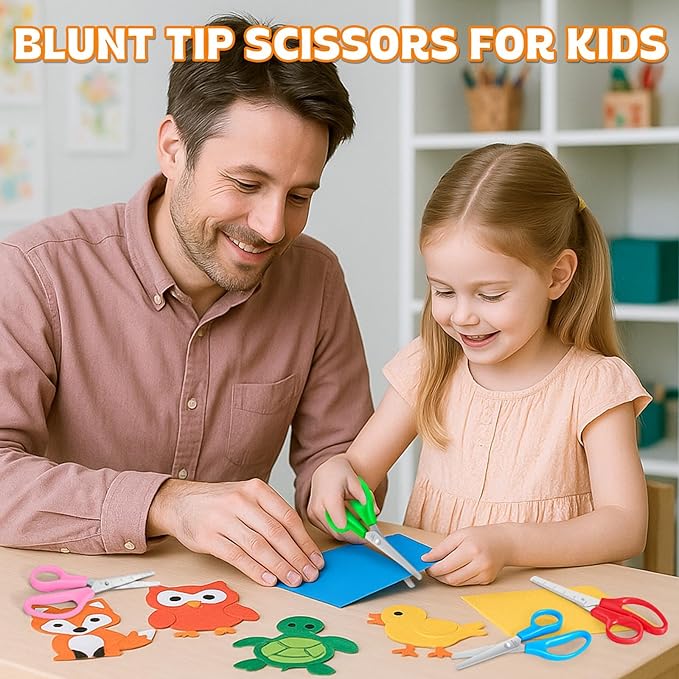 180Pack School Scissors for Student Teacher, 5" Kids Scissors Bulk Blunt Tip Scissor for Kids Safety Scissor for School Classroom Supplies Art Classroom Office Home Use
