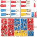 280PCS Crimp Connectors, 2.8mm 4.8mm 6.3mm Male and Female Spade Connector kit, 15 Types Crimp Terminals Electrical Connectors, Electrical Terminals Includes Spade Ring Fork Wire Connectors