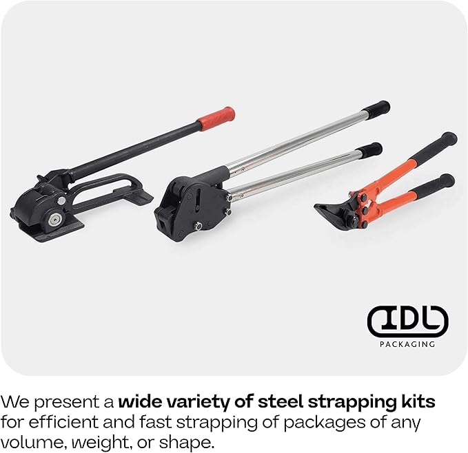 IDL Packaging H-300 Strapping Cutter for Steel and Polyester (PET) Strapping up to 2" Width and 0.044” Thickness - Heavy Duty Tool with Ergonomic Handles - Strap/Band Cutter for Strapping