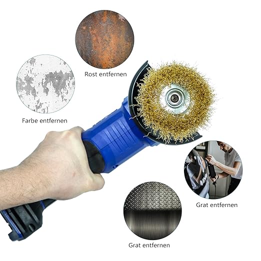 SALI 2 Pack Wire Cup Brush, 4 Inch Coarse Crimped Cup Brush for Grinders, with 5/8 Inch Arbor for Heavy Cleaning Rust, Stripping and Abrasive, for Angle Grinder
