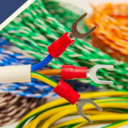 1700 Pcs Electrical Crimp Terminals Mixed Insulated Wire Connectors Assortment Kit Electronic Solderless Spade Connector Quick Disconnect Rings Fork Butt with Storage Box for Home Garage Workshop