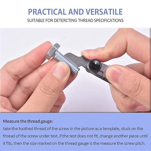 5 Pcs Thread Pitch Gauges Measure Tool Set,Stainless Steel Thread Gauges 3 Pcs 55 & 60 Degree Metric System Centre Gage + 51Pcs America SAE Type + 52 Pcs Metric & America SAE Type & British Whitworth