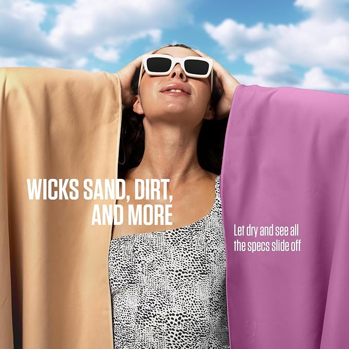VENTURE 4TH Quick Dry Towel. Microfiber Travel Towel Ideal for Camping, Hiking, Backpacking, Gym. Lightweight & Fast Drying Travel Towels for Body. Compact & Easy to Pack - Purple Medium