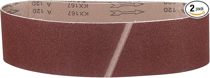 3 x 24 Inch Sanding Belt, 2 Pcs 120 Grit Knife Sharpener Belts Work Sharpening for Belt Sander Knife Carving Tool Metal Working