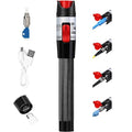 Rechargeable Visual Fault Locator 50KM VFL Fiber Optic Tester Suitable for SC/FC/ST 2.5mm Interface LC 1.25mm Interface Belt 1 FC-LC Single Mode 9/125um Adapter of Fiber Optic Network Cable Test Pen