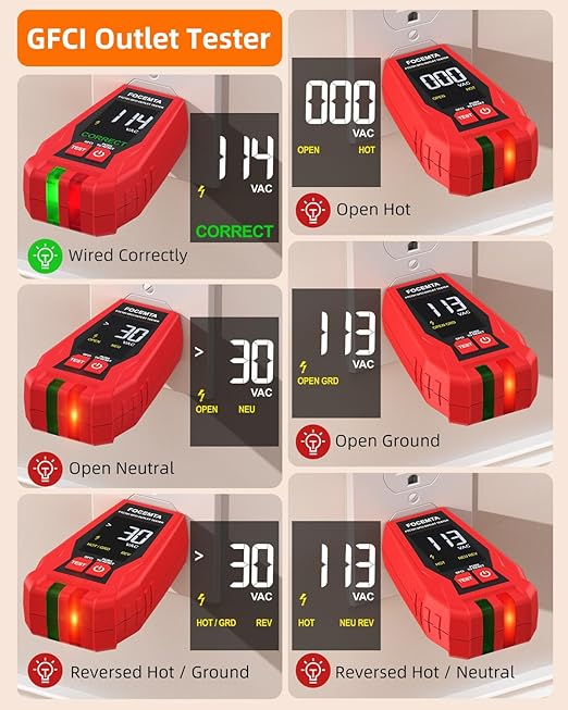 Circuit Breaker Finder & GFCI Outlet Tester with Digital LCD Display, 90-135V Electrical Circuit Tracer Tool for Electricians/DIY – Lightweight, ETL Listed (Includes Battery & Carrying Case)