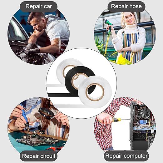 Treela 20 Rolls Electrical Tape 3/4 Inch Waterproof Vinyl Electrical Insulating Tape Flame Retardant Indoor Outdoor High Temperature Resistance Accessory for Wire and Cable(Black and White,66 ft)