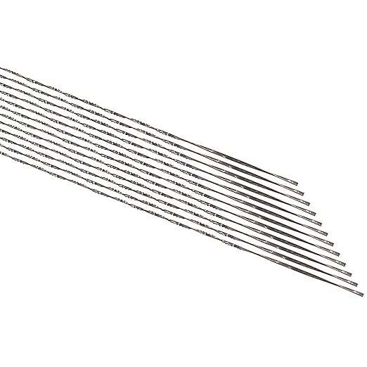 Murtenze 12PCS Spiral Scroll Saw Blades, Plain End Saw Blades Assortment for Wood Metal Cutting Sawing Carve (#2 Fine Metal Cutting)