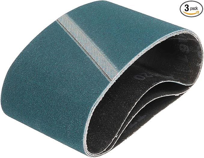 HARFINGTON 4 x 24 Inch Sanding Belts, 3 Pcs 120 Grit Zirconia Abrasive Belt Sander File Belt for Woodworking, Metal Polishing, Knife Sharpener