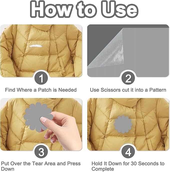 78.8 x 3 inch Nylon Repair Patch Self-Adhesive Fabric Patch Down Jacket Repair Patches for Puffer Jackets Tenacious Tape Polyester Waterproof Lightweight Outdoor Tent Repair Patch Kit for Clothes Bag