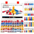 Chanzon Insulated Crimp Connector Wire Terminal Kit Contains (Butt Splice, Male & Female Spade, Fork, Ring Terminals) Solderless Assorted Electrical Crimping Tools(720pcs