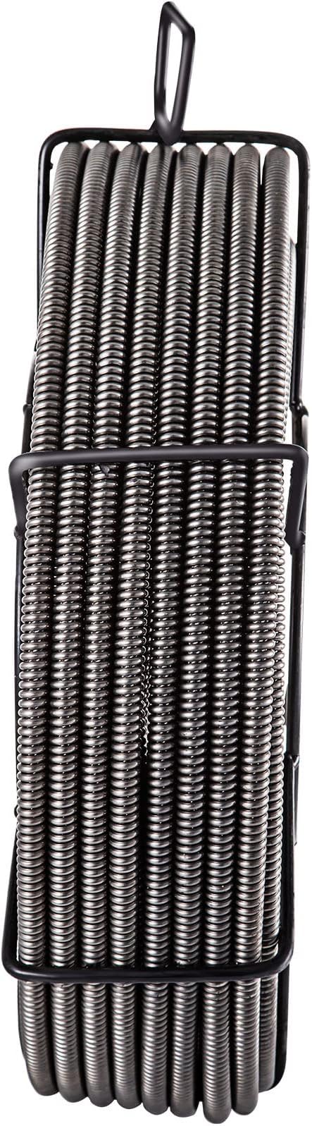 VEVOR Drain Cleaning Cable 75ft x 1/2 inch Solid Core Cable Sewer Cable, Drain Auger Cable Cleaner, Snake Clog Pipe Drain Cleaning Cable W/Four Shapes of Cutters