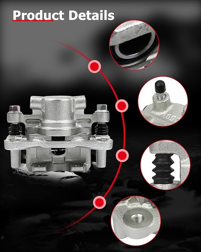 cciyu Rear Left Brake Caliper Assembly w/Bracket 18B5039 For Chrysler For 200/For Cirrus/For Sebring,For Dodge For Avenger/For Caliber,For Jeep For Compass/For Patriot,For Mitsubishi For Lancer