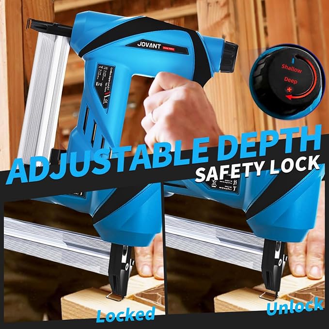 2 in 1 Nail Gun Battery Powered, 20V Cordless Nail Gun,400pcs Nails, 400pcs Staples, with Staple Puller, 2 * 2.0Ah Li-Ion Batteries and 2.4A Charger, Brad Nailer for Home Improvement & DIY
