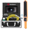Sanyipace Sewer Camera with Locator 65 FT/20 M, Drain Pipe Inspection Camera with Detector, Waterproof Cámara Probe w/h 512Hz Transmitter, Distance Counter, 9" Color Screen, 16GB TF Card, 5mm Cable