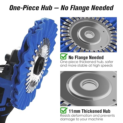 8" Airway Buffing Wheel, 9Pcs Aluminum Wheel Polishing Kit in Diameter 5/8 inch Arbor Hole, Polishing Compound and Aluminum Metal Polishing Wheel Kit for Angle Grinder Mirror Finish