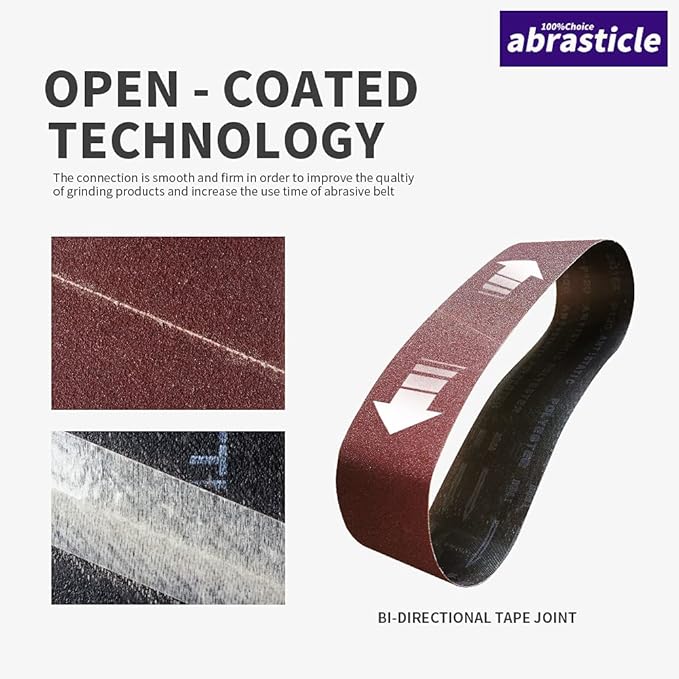 15 Pcs 4 x 21 Inch Assorted Aluminum Oxide Sanding Belts - 80/120/150/240/400 Grit
