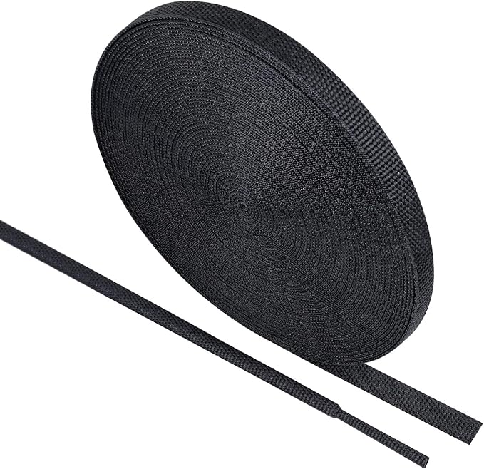 Black 2:1 Ratio Automotive Heat Shrink Braided Sleeving,Wear-Resistant Flat Woven Shrinkable Sleeve Fabric Car Cable Wires Hoses Protection (1/4"-26ft)