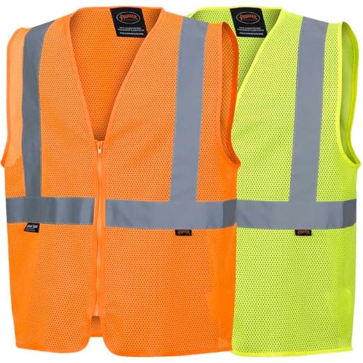 Pioneer Hi Vis Mesh Safety Vest - for Traffic & Public Workers - Cool & Lightweight - Class 2 - Reflective Tape - Yellow