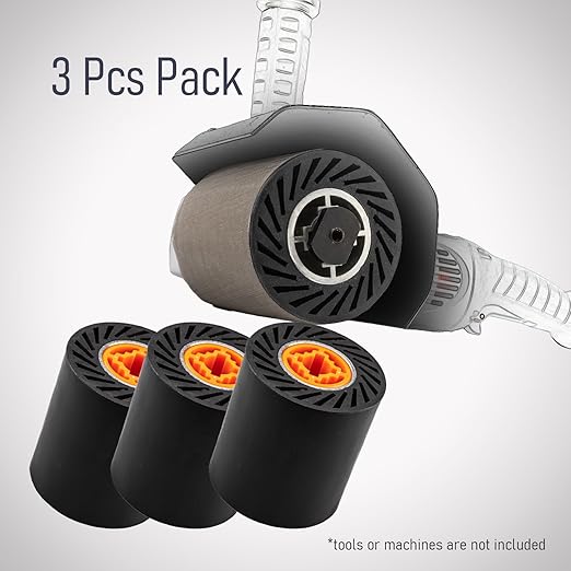 Rubber Expanding Drum 3 Pcs for Abrasive Sanding Bands, 3.5" x 4" with 3/4" Quad Keyway