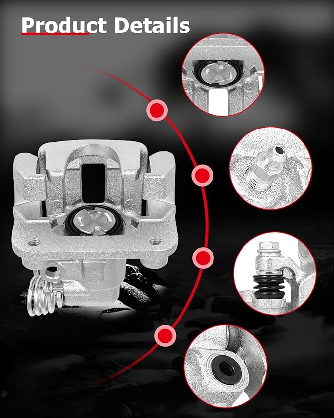 cciyu Rear Left Brake Caliper Assembly w/Bracket 18B4825 1999 2000 2001 2002 2003 2004 For Ford For Mustang