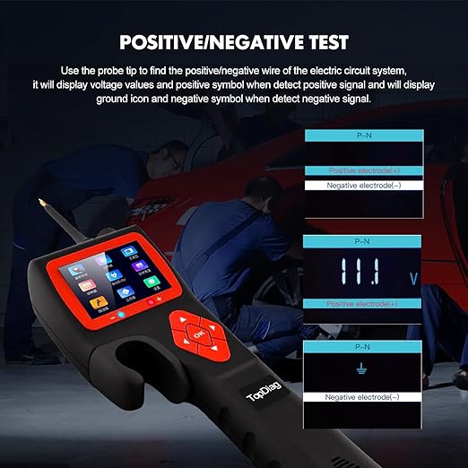 Topdiag P200 Power Circuit Probe Kit - Test Light Automotive Circuit Tester Circuit Breaker Finder Tool, Relay Tester Multimeter, Oscilloscope, Fuel Injector Tester - 9~30V