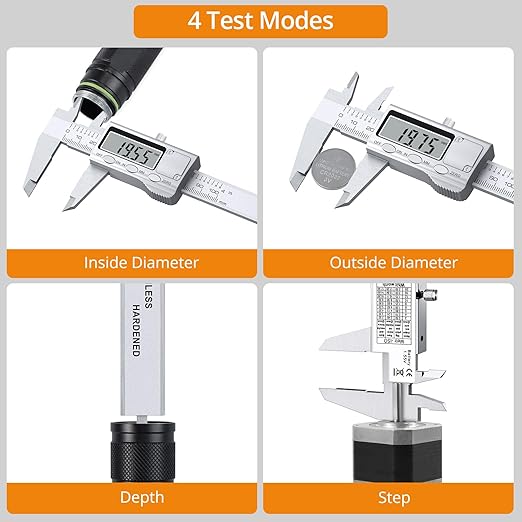 Neoteck 4 inch/100mm Digital Caliper, Stainless Steel Electronic Calipers Measuring Tool inch/mm Conversion, Large LCD Screen